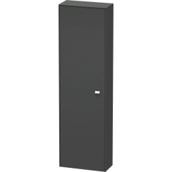 Пенал Duravit Brioso L, 52x24x177 см, подвесной, (левый), с дверцей, с полкой, со стеклянными полками, цвет: графит матовый/хром, в ванную комнату