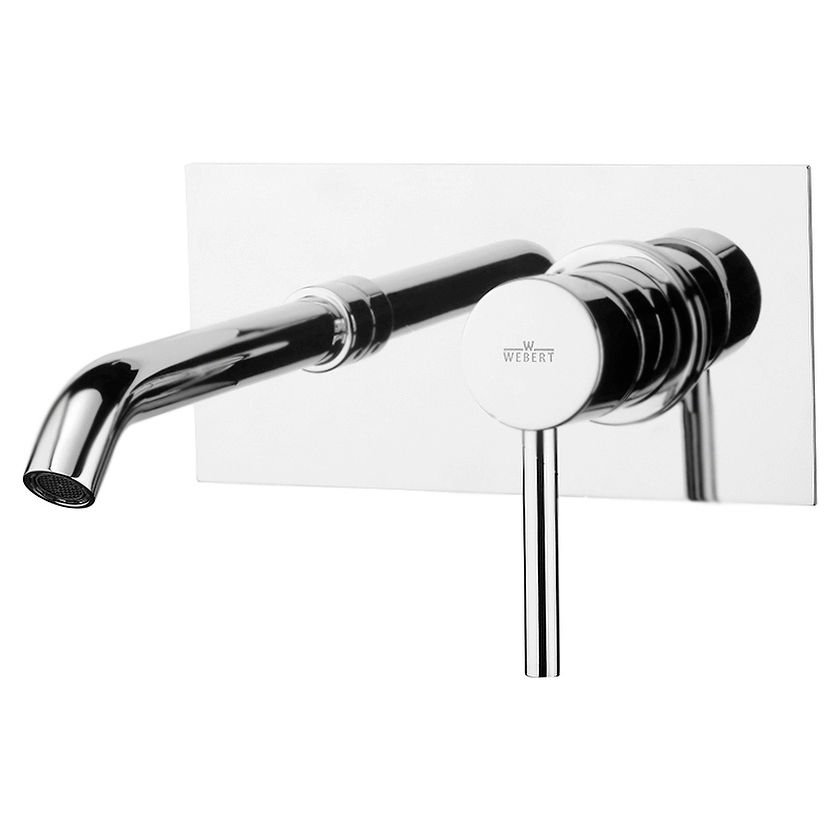 Смеситель для раковины Webert Elio однорычажный, настенный, неповоротный, длина 170 мм, латунь, цвет хром