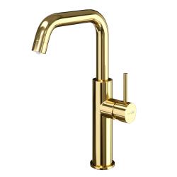 Смеситель для кухни/мойки WasserKRAFT A8577, с каналом для фильтрованной воды, однорычажный, поворотный, керамический, длина излива 191 мм, латунь/нержавеющая сталь, цвет глянцевое золото