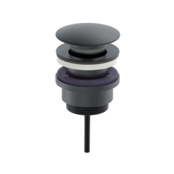 Донный клапан Oliveeka OL-SS07-CR без перелива, Click-Clack c большой кнопкой 63 мм, латунь, оружейный металл