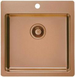 Мойка кухонная ALVEUS PURE MONARCH 30 COPPER-90 FS 51,5х52,5х19,5 см, слив 90, врезная вровень со столешницей, нержавеющая сталь с PVD покрытием, прямоугольная, цвет медь, 1 отверстие под смеситель