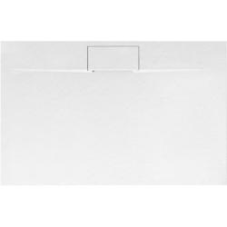 Душевой поддон Rea Bazalt Long 100х80 см, прямоугольный, искусственный камень, низкий, цвет: белый матовый, антискользящее покрытие, без бортика