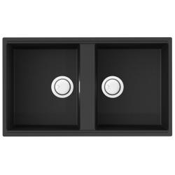 Мойка кухонная Omoikiri Kitagawa 83-2-U-GB, две чаши, 48,8х83,6 см, врезная, из керамики (Artceramic), прямоугольная, цвет графит, без отверстия под смеситель, без крыла, слив-перелив, врезная в столещницу, для кухни