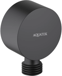 Шланговое подключение Aquatek AQ2457MB цвет матовый черный, без держателя душевой лейки, резьбовое соединение, настенное, для душа/ванной, латунь