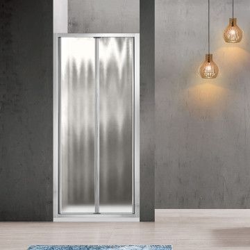 Душевая дверь Vincea Garda  90х190 см, стекло шиншилла, профиль хром, левое/правое, плоская/в нишу, дверь складная