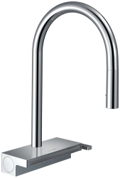 Смеситель для кухни/мойки Hansgrohe Aquno Select M81, 170 sBox 3jet, однорычажный, керамический, с поворотным/вытяжным изливом, длина 22 см, латунь, цвет хром