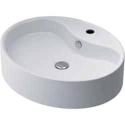 Раковина AM.PM Func, 56х14х45 см, накладная, овальная, цвет белый, фарфоровая/фаянсовая, с отверстием под смеситель, слив-перелив