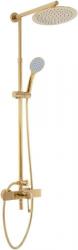 Душевая система REA ALDI, высота 135 см, цвет золото, комплект: смеситель однорычажный/тропический душ (с верхней лейкой)/стойка/лейка/шланг