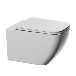 Унитаз подвесной ABBER Ultra 520х320х320 мм цвет белый, горизонтальный (прямой) выпуск, смыв каскадный, с ультратонким ободком, система антивсплеск, с сиденьем микролифт, дюропласт AC1303