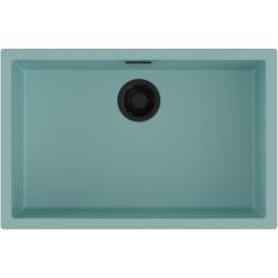Мойка кухонная Omoikiri Yamakawa 75-U/I-AZ, 45,6х75,6 см, врезная, из керамики (Artceramic), прямоугольная, цвет лазурно голубой, без отверстия под смеситель, без крыла, слив-перелив, врезная в столещницу, для кухни