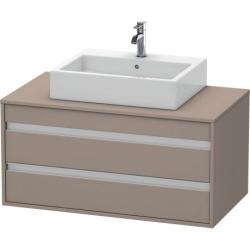 Тумба под раковину для консоли/столешницы Duravit Ketho 100х55х49,6 см, подвесная, ДСП, цвет: базальт, 2 выдвижных ящика, для встраиваемой сверху раковины, прямоугольная