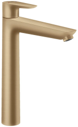 Смеситель для раковины Hansgrohe Talis E 240 однорычажный, фиксированный излив, длина излива 18,3 см, керамический, латунь, цвет шлифованная бронза, без донного клапана