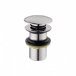 Донный клапан LEDEME L65 click clack 1 1/4"без перелива, c большой кнопкой 65 мм латунь, хром