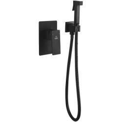 Гигиенический душ ROSE со смесителем/лейкой, для унитаза/биде, однорычажный, скрытого монтажа/встраиваемый, настенный, керамический, латунь, цвет черный