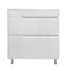 Тумба с раковиной Эстет Kare Luxe 80, 798х860х446 мм, напольная, 2 выдвижных ящика, ЛДСП/МДФ, прямоугольная, цвет: белый/раковина Kare, прямоугольная, цвет белый