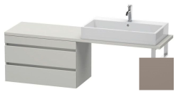 Тумба/шкафчик для консоли/столешницы Duravit DuraStyle под раковину 60х47,8х51,2 см, подвесная, ДСП, цвет: бетонно-серый/базальт, 2 выдвижных ящика, прямоугольная