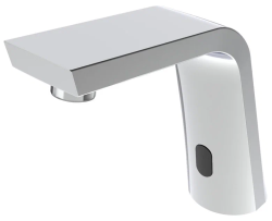 Смеситель для раковины/умывальника IDDIS 020, сенсорный с питанием от батареи, неповоротный, длина излива 200 мм, латунь, цвет хром