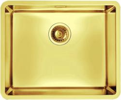Мойка кухонная ALVEUS KOMBINO 50 MONARCH GOLD SAT-90 U 54,2х44,2х19,5 см, слив 90, врезная под столешницу, нержавеющая сталь с PVD покрытием, прямоугольная, цвет золото, без отверстия под смеситель