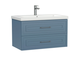 Тумба под раковину Cersanit CLASSIC 80 для COMO 80, подвесная, цвет голубой матовый, 2 выдвижных ящика, прямоугольная