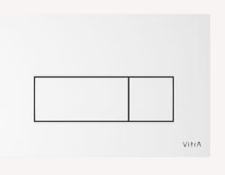 Кнопка смыва Vitra Root Square, прямоугольная, цвет: белый, пластик, клавиша управления для сливного бачка, инсталляции унитаза, двойная, механическая, панель, универсальная, размер 244х165х8 мм, скрытое размещение