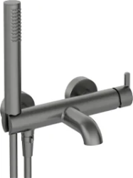 Смеситель для ванны/душа Deante SILIA, однорычажный, настенный, неповоротный, латунь, длина излива: 165 мм, керамический, цвет титан