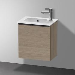 Тумба под раковину Duravit D-Neo, 41х27,4х44 см, подвесная, с распашной дверцей, ДСП, цвет: дуб терра, шкафчик навесной, прямоугольная, правая, в ванную комнату