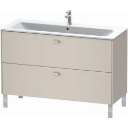 Тумба под раковину Duravit Brioso, 122х47,9х68,3 см, напольная, цвет: серо-коричневый, 2 выдвижных ящика, ДСП, прямоугольная, левая/правая, в ванную комнату