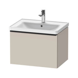 Тумба под раковину Duravit D-Neo, 63,4х45,2х44 см, подвесная, 1 выдвижной ящик, ДСП, цвет: серо-коричневый, шкафчик навесной, прямоугольная, правая/левая, в ванную комнату