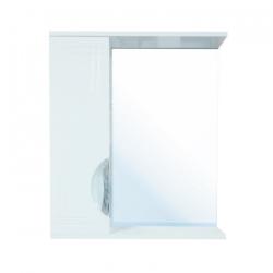 Зеркальный шкаф Loranto Верона 60, 60х70 см, подвесной, цвет белый, зеркало, с 1 распашной дверцей, прямоугольный, левый, левосторонний