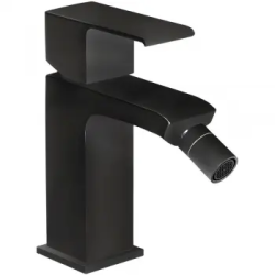 Смеситель для биде Cezares Porta, однорычажный, низкий, длина излива 104 мм, неповоротный, керамический, латунь, цвет черный матовый, с донным клапаном