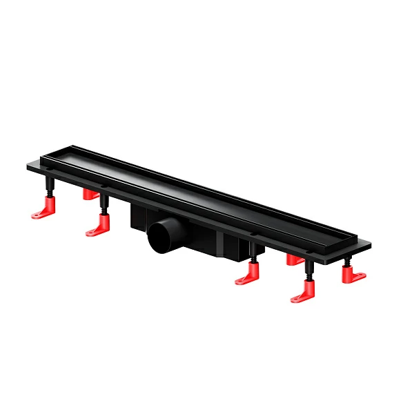 Душевой трап (лоток) AM.PM PrimeFlow 600 мм комбинированный затвор с черной матовой решеткой под плитку, цвет черный матовый, выходная труба 50 мм, линейный