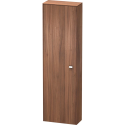Пенал Duravit Brioso L, 52x24x177 см, подвесной, (левый), с дверцей, с полкой, со стеклянными полками, цвет: орех матовый/хром, в ванную комнату