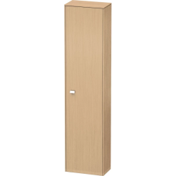 Пенал Duravit Brioso R, 42x24x177 см, подвесной, (правый), с дверцей, с полкой, со стеклянными полками, цвет: натуральный дуб/хром, в ванную комнату