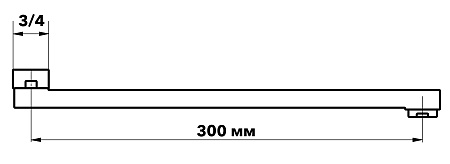 Излив Esko ESPL300L для ванны, хром 300 мм плоский, нержавеющая сталь