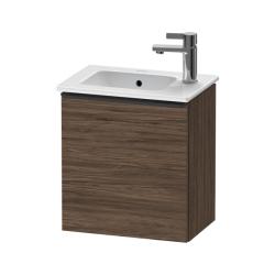 Тумба под раковину Duravit D-Neo, 41х27,4х44 см, подвесная, с распашной дверцей, ДСП, цвет: орех темный, шкафчик навесной, прямоугольная, левая, в ванную комнату