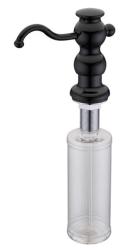 Встраиваемый дозатор ZorG ZR-25 для жидкого мыла, латунь/пластик, цвет черный, емкость дозатора пластиковая, объем - 350 мл, для кухонных моек, встраиваемый в мойку/столешницу, для кухни