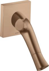 Смеситель для раковины Axor Starck Organic, двухвентильный, настенный/встраиваемый, скрытого монтажа, фиксированный излив, длина излива 18,7 см, керамический, латунь, цвет: шлифованное красное золото, незапираемый сливной набор