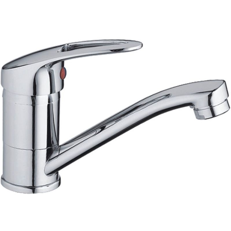 Смеситель для кухни/мойки HAIBA CRON однозахватный, поворотный, длина 148 мм, силумин, цвет хром