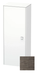 Пенал Duravit Brioso L, 52x36x133 см, подвесной, (левый), с дверцей, с полкой, со стеклянными полками, цвет: сосна терра/хром, в ванную комнату