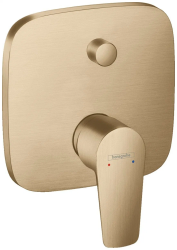 Смеситель для ванны Hansgrohe Talis E скрытого монтажа, настенный/встраиваемый, однорычажный, латунный, без излива, квадратный, керамический, цвет шлифованная бронза, без душевого шланга/лейки