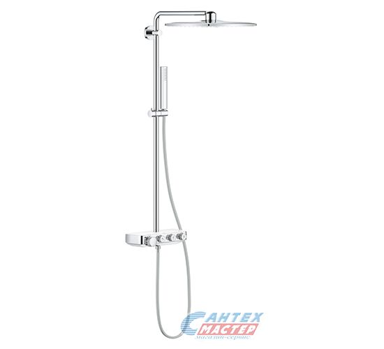 Душевая система Grohe Euphoria SmartControl 310 Cube Duo с термостатическим смесителем без излива белая луна 26508LS0