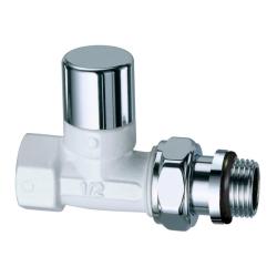 Вентиль FAR Lady запорный прямой 1/2"вн., уплотнение EPDM,  цвет серебро/белая эмаль