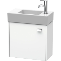 Тумба под раковину Duravit Brioso, 48,4х33,9х44,2 см, подвесная, с распашной дверцей, ДСП, цвет: белый матовый/хром, шкафчик навесной, прямоугольная, левая, в ванную комнату