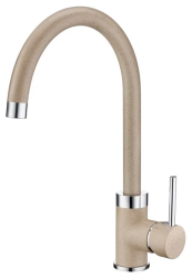 Смеситель для кухни/мойки EMAR, однорычажный, керамический картридж, высокий, с поворотным изливом, длина излива 210 мм, латунь, цвет сардоникс