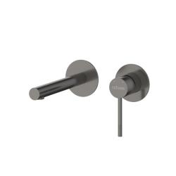 Смеситель для раковины Cezares Relax встраиваемый, однорычажный, длина излива 200 мм, неповоротный, керамический, нержавеющая сталь, цвет оружейная сталь, внутренний/скрытый монтаж RELAX-BLI2-2-GM-W0