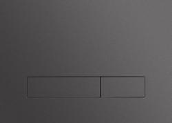 Кнопка смыва KK-POL Metal Slim прямоугольная, цвет графит, нержавеющая сталь, клавиша управления для сливного бачка, инсталляции унитаза, двойная, механическая, панель, универсальная, размер 245х175х14 мм