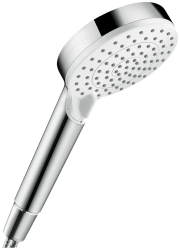 Лейка душевая Hansgrohe Crometta Vario EcoSmart, настенная, круглая, с 1 режимом, хромированная/пластмассовая, цвет хром/белый, ручная, для душа/ванной