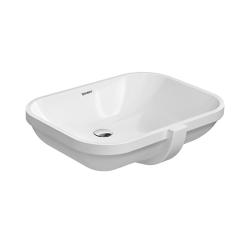 Раковина DURAVIT D-Code 58х45,5х19, встраиваемая снизу, овальная, санфарфор, цвет белый, без отверстия под смеситель, слив/перелив