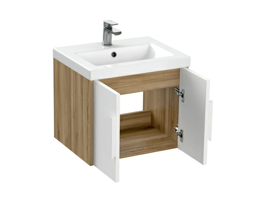Тумба под раковину Cersanit COMO 50 для COMO 50, подвесная, цвет белый, 2 распашные дверцы, прямоугольная