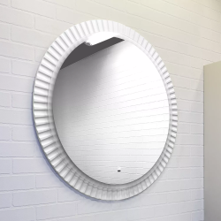 Зеркало Comforty Мадрид-70 LED-подсветка, бесконтактный сенсор, белый матовый, круглое, для ванны, навесное/подвесное/настенное, дизайнерское